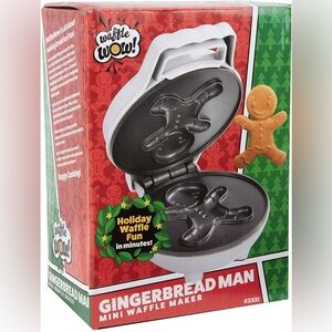 NEW Christmas Mini Gingerbread Man Waffle Maker - Holiday Appliance - Non-stick